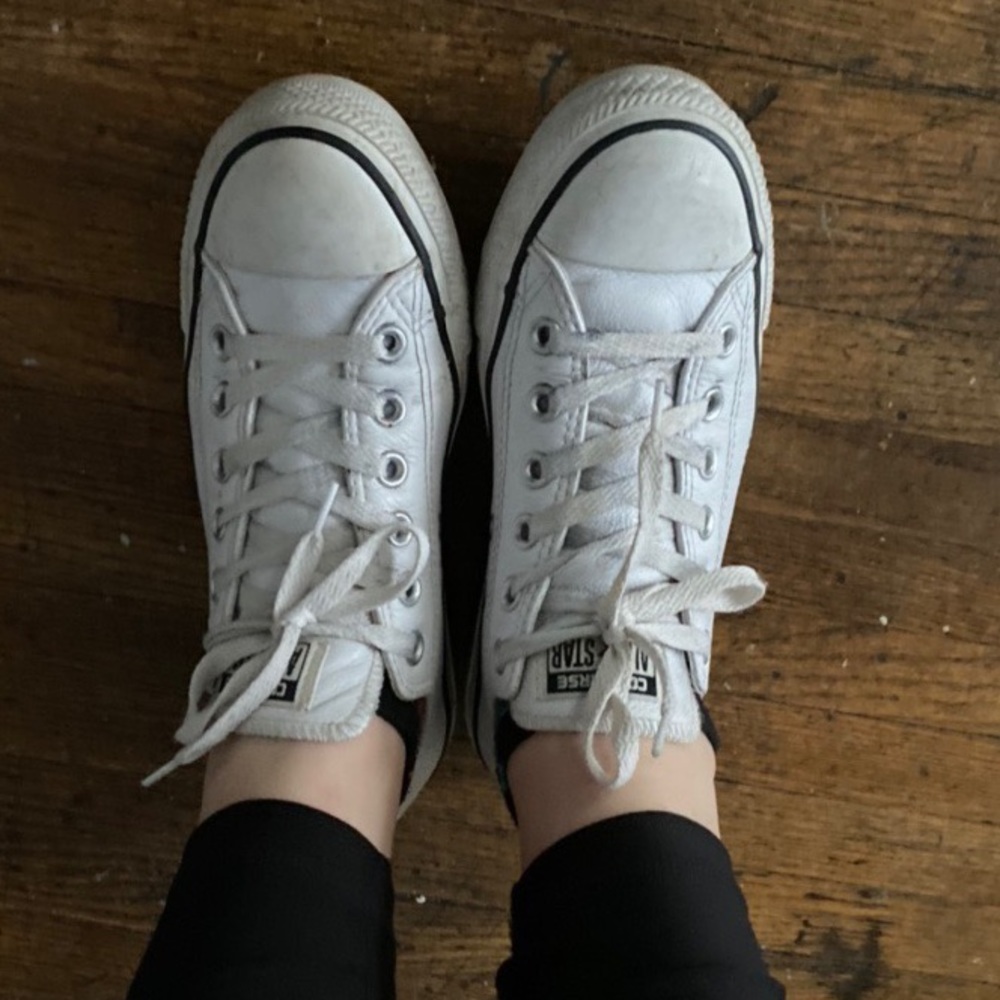 white leather Converse